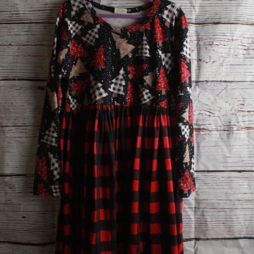 Plaid boutique girls dress